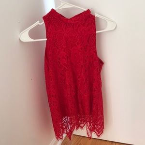 Red lace top